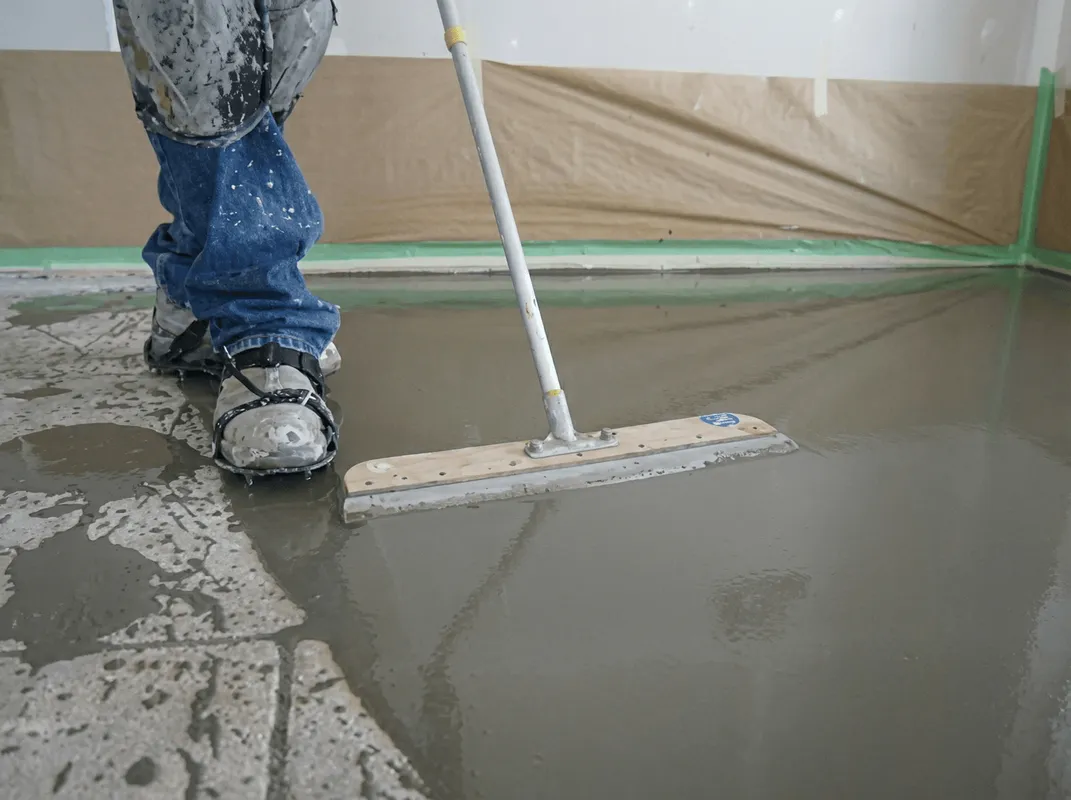 Uneven floor being professionally repaired in Dayton, OH
